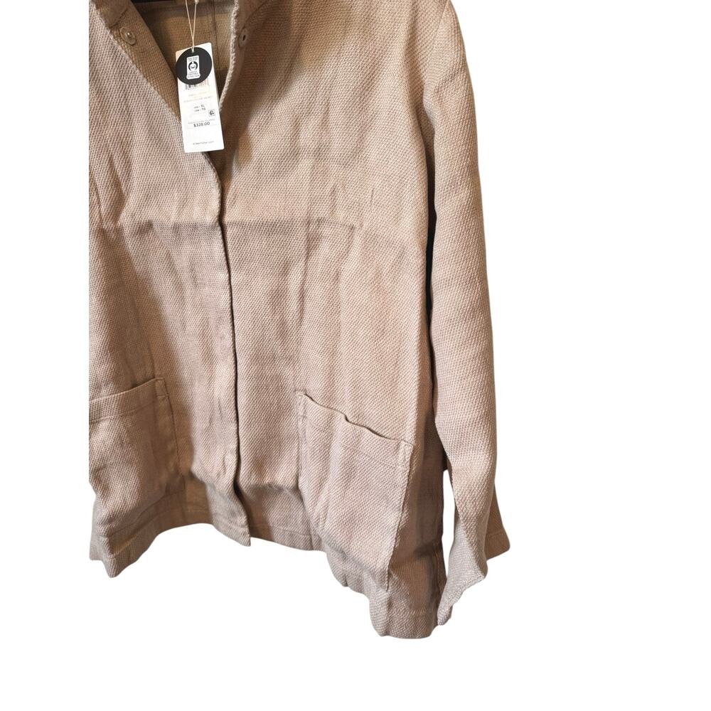 EILEEN FISHER NWT Stand Collar Organic Linen & Cotton Jacket Size XL $328 MSPR - Picture 7 of 12